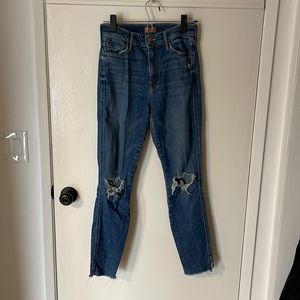 Mother Denim. Size 26 ripped skinny jeans